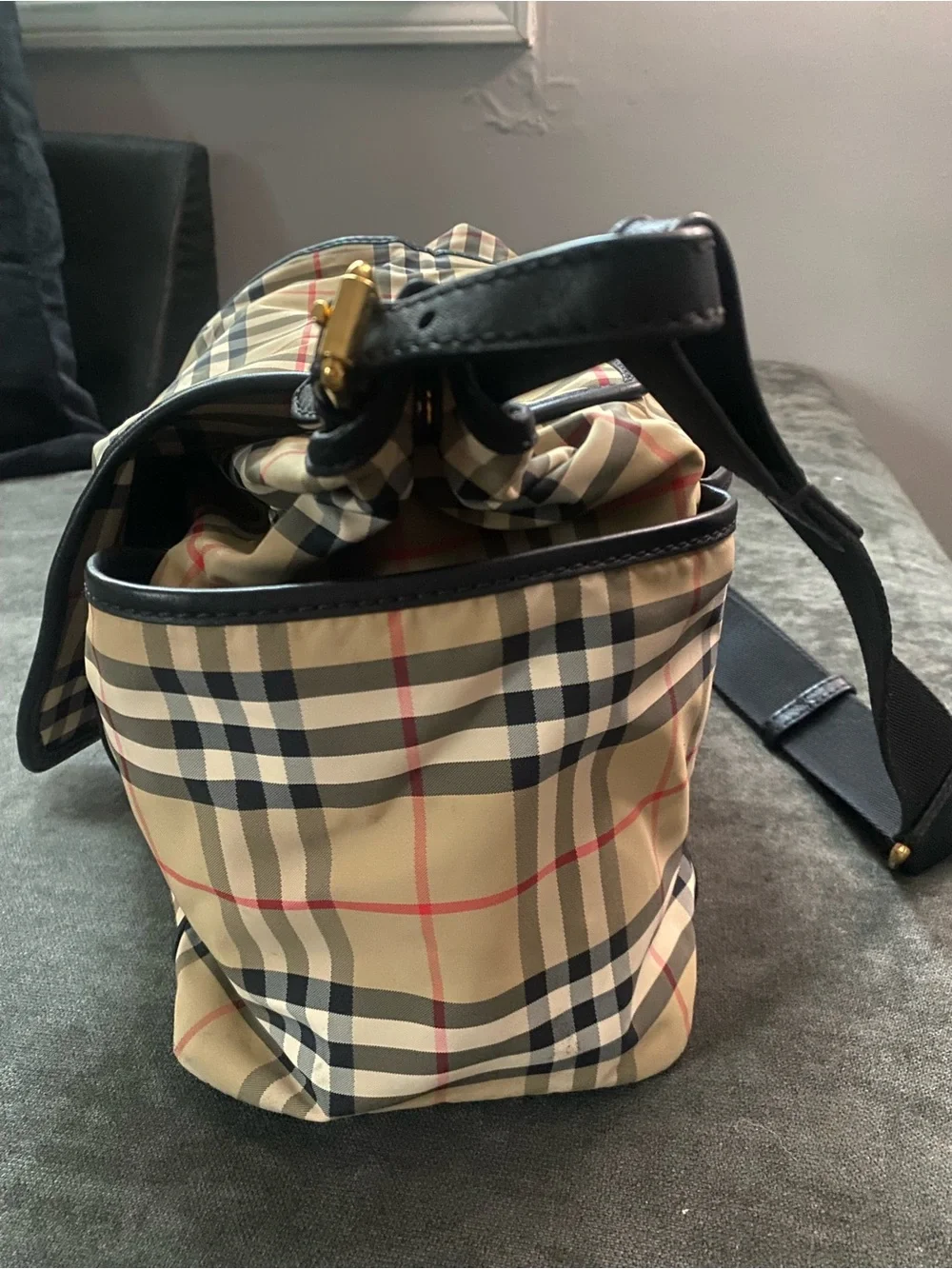 Burberry Beige Check Diaper Bag - Great Condition